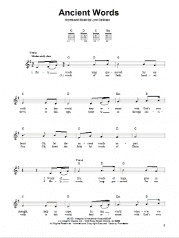 page one of Ancient Words (Easy Guitar)