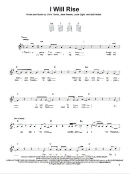 page one of I Will Rise (Easy Guitar)