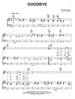 page one of Goodbye (Piano, Vocal & Guitar Chords (Right-Hand Melody))