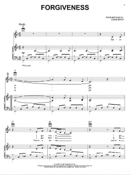 page one of Forgiveness (Piano, Vocal & Guitar Chords (Right-Hand Melody))