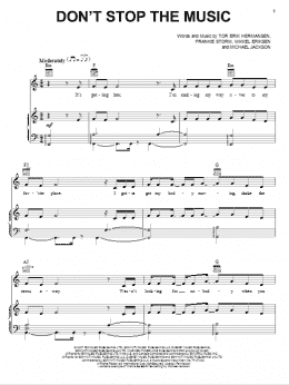 page one of Don't Stop The Music (Piano, Vocal & Guitar Chords (Right-Hand Melody))