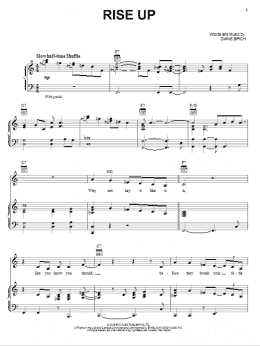 page one of Rise Up (Piano, Vocal & Guitar Chords (Right-Hand Melody))