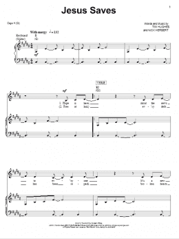 page one of Jesus Saves (Piano, Vocal & Guitar Chords (Right-Hand Melody))