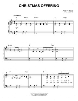 page one of Christmas Offering (Easy Piano)