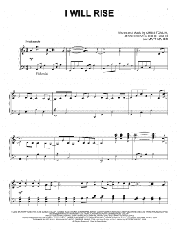 page one of I Will Rise (Piano Solo)