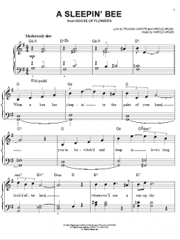 page one of A Sleepin' Bee (Easy Piano)