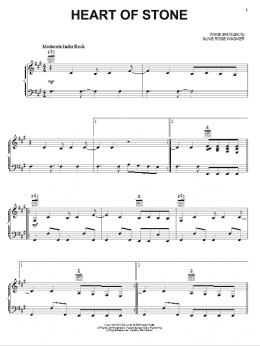 page one of Heart Of Stone (Piano, Vocal & Guitar Chords (Right-Hand Melody))