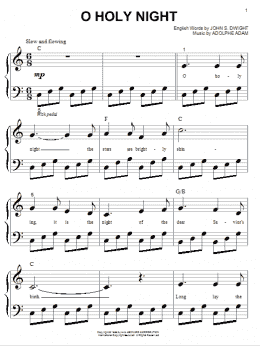 page one of O Holy Night (Big Note Piano)