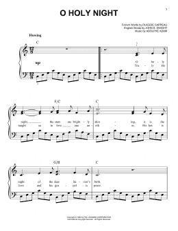 page one of O Holy Night (Very Easy Piano)