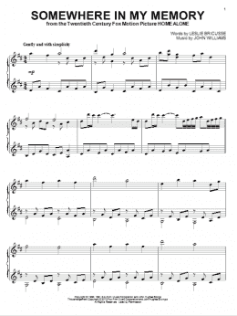 page one of Somewhere In My Memory (Piano Solo)