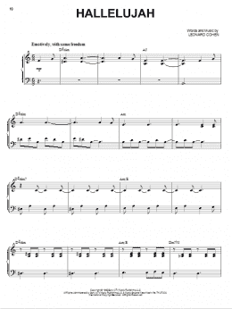 page one of Hallelujah (Piano & Vocal)