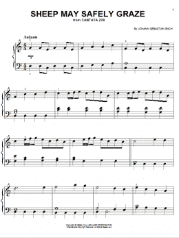 page one of Sheep May Safely Graze (Easy Piano)