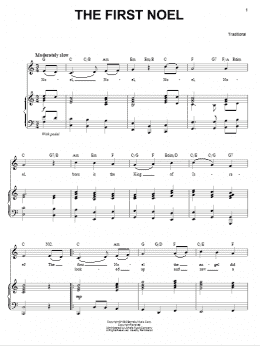 page one of The First Noel (Piano & Vocal)