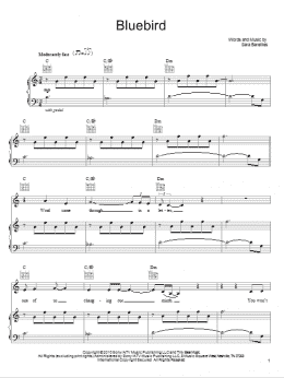 page one of Bluebird (Piano, Vocal & Guitar Chords (Right-Hand Melody))