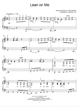 page one of Lean On Me (Educational Piano)