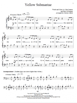 page one of Yellow Submarine (Educational Piano)