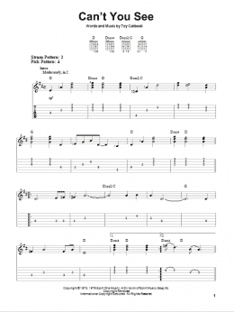 page one of Can't You See (Easy Guitar Tab)