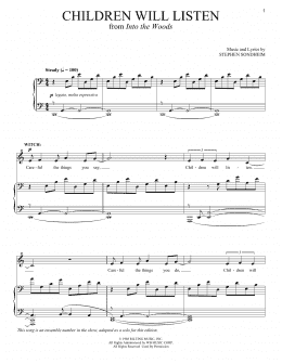 page one of Children Will Listen (from Into The Woods) (Piano & Vocal)