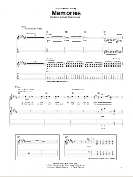 page one of Memories (Guitar Tab)