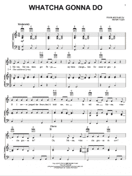 page one of Whatcha Gonna Do (Piano, Vocal & Guitar Chords (Right-Hand Melody))