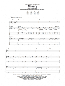 page one of Misery (Guitar Tab)