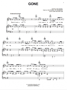 page one of Gone (Piano, Vocal & Guitar Chords (Right-Hand Melody))