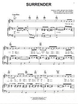 page one of Surrender (Piano, Vocal & Guitar Chords (Right-Hand Melody))