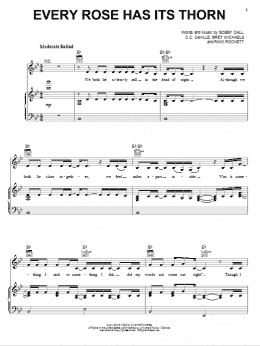 page one of Every Rose Has Its Thorn (Piano, Vocal & Guitar Chords (Right-Hand Melody))