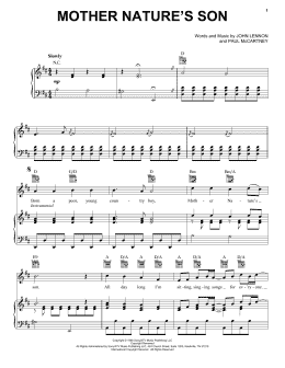 page one of Mother Nature's Son (Piano, Vocal & Guitar Chords (Right-Hand Melody))