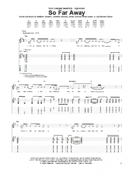 page one of So Far Away (Guitar Tab)