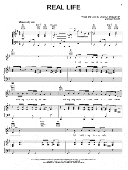 page one of Real Life (Piano, Vocal & Guitar Chords (Right-Hand Melody))