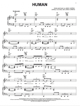 page one of Human (Piano, Vocal & Guitar Chords (Right-Hand Melody))