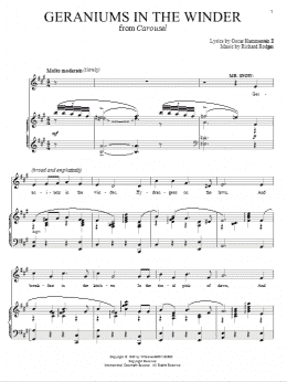 page one of Geraniums In The Winder (Piano & Vocal)