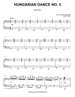 page one of Hungarian Dance No. 5 (Piano Duet)