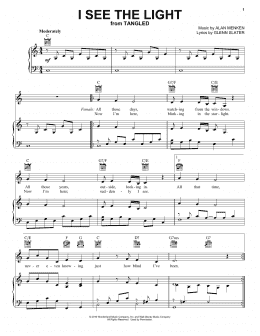 page one of I See The Light (from Tangled) (Piano, Vocal & Guitar Chords (Right-Hand Melody))