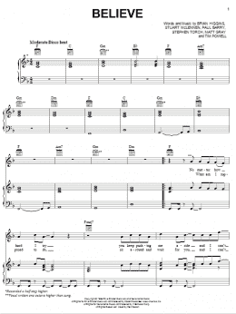 page one of Believe (Piano, Vocal & Guitar Chords (Right-Hand Melody))