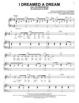 page one of I Dreamed A Dream (Piano & Vocal)