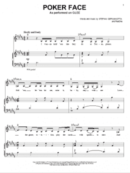 page one of Poker Face (Piano & Vocal)