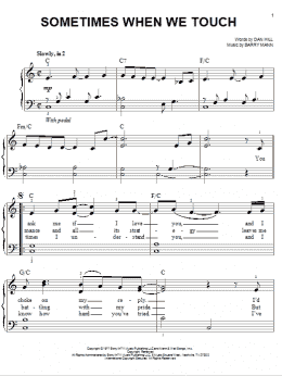 page one of Sometimes When We Touch (Easy Piano)