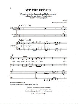 page one of We The People (SATB Choir)