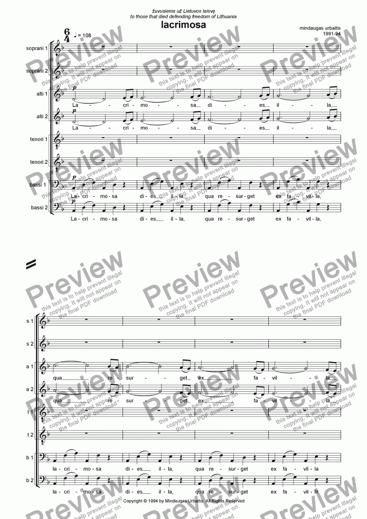 Lacrimosa Download Sheet Music Pdf File