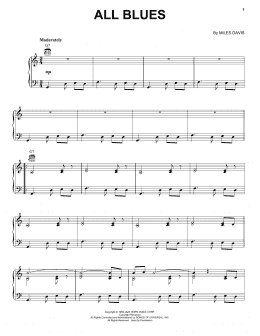 page one of All Blues (Piano Solo)