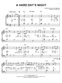 page one of A Hard Day's Night (Easy Piano)