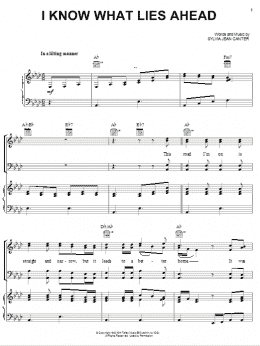 page one of I Know What Lies Ahead (Piano, Vocal & Guitar Chords (Right-Hand Melody))