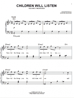 page one of Children Will Listen (from Into The Woods) (Easy Piano)