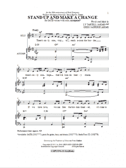 page one of Stand Up And Make A Change (SATB Choir)