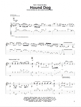 page one of Hound Dog (Guitar Tab)