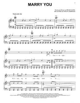 page one of Marry You (Piano, Vocal & Guitar Chords (Right-Hand Melody))