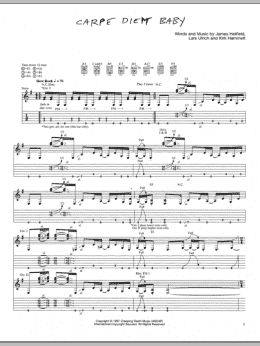 page one of Carpe Diem Baby (Guitar Tab)