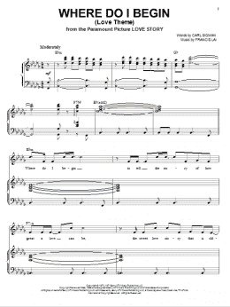 page one of Where Do I Begin (Love Theme) (Piano & Vocal)